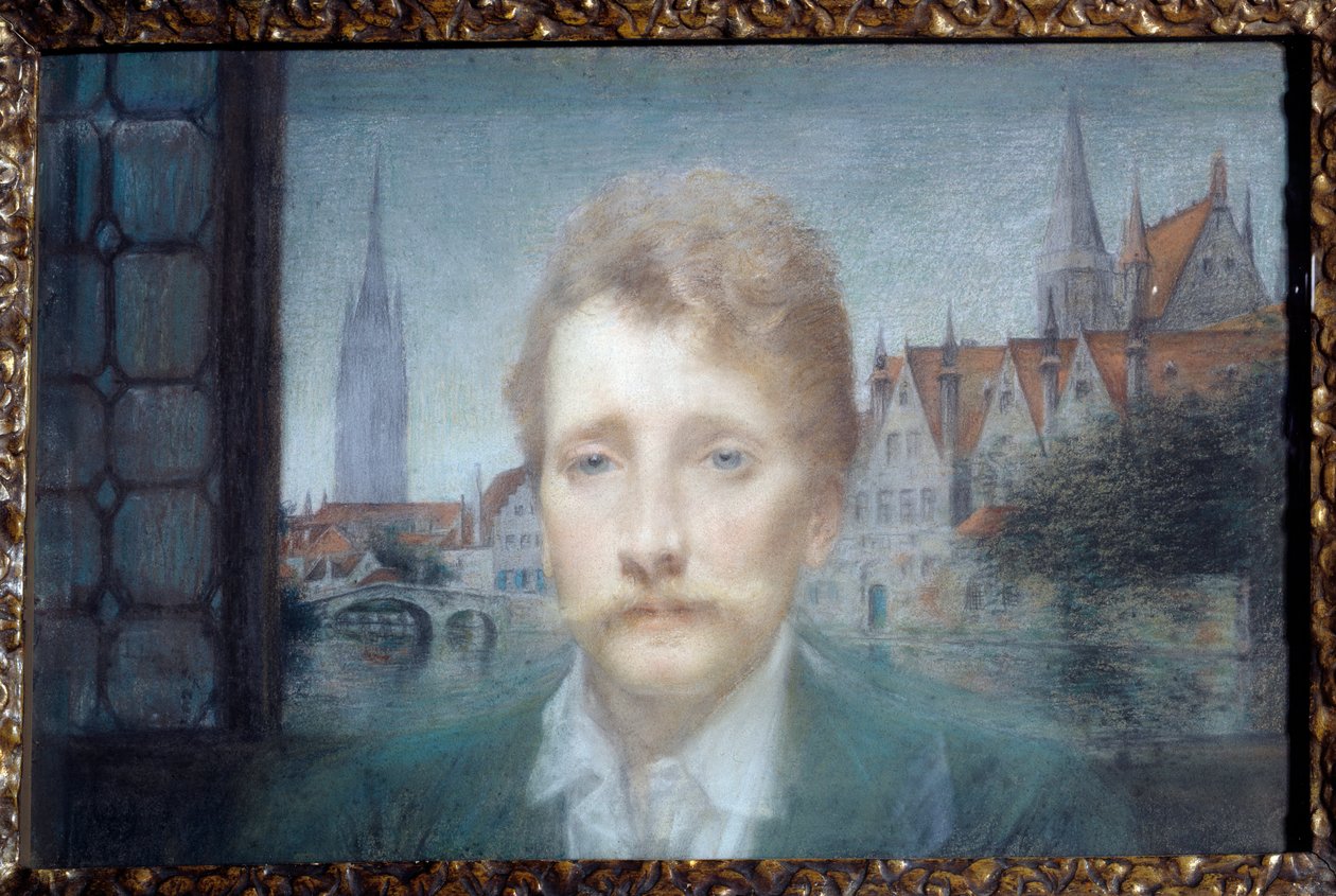 Porträtt av Georges Rodenbach, belgisk poet (1855-1898) 1895 (pastell) av Lucien Levy Dhurmer