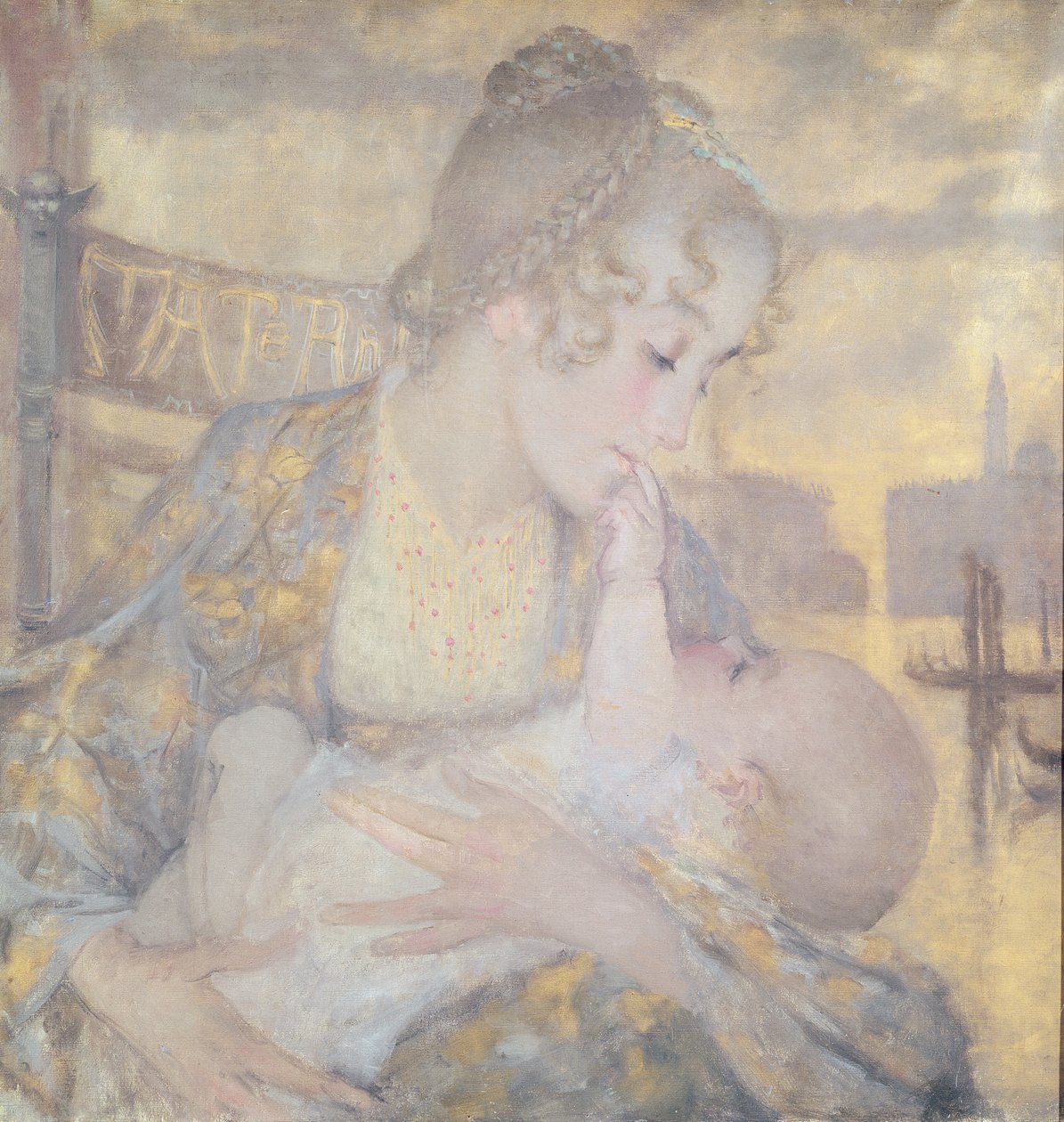 Moderskap eller Jungfru Maria i Venedig (olja på duk) av Lucien Levy Dhurmer