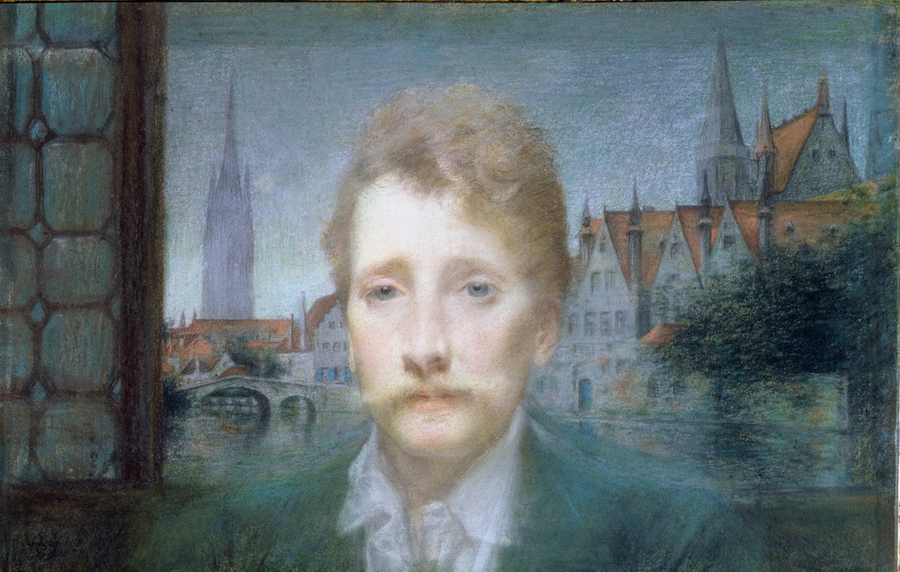 Porträtt av Georges Rodenbach av Lucien Levy Dhurmer