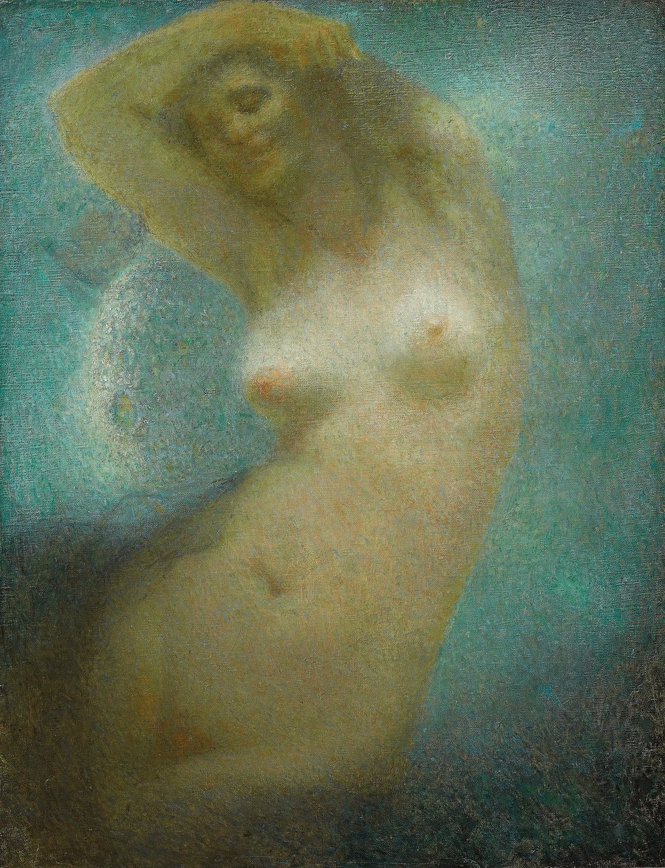 Månskenssonaten; La Sonate au Clair de Lune, ca 1925 (olja på duk) av Lucien Levy Dhurmer
