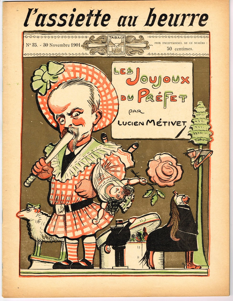 Omslag till "The Butter Plate" Satirical in Colors av Lucien Metivet