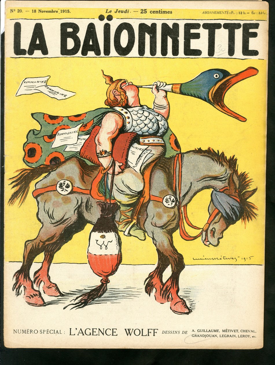 Omslag till "La Baionnette", satirisk i färg av Lucien Metivet