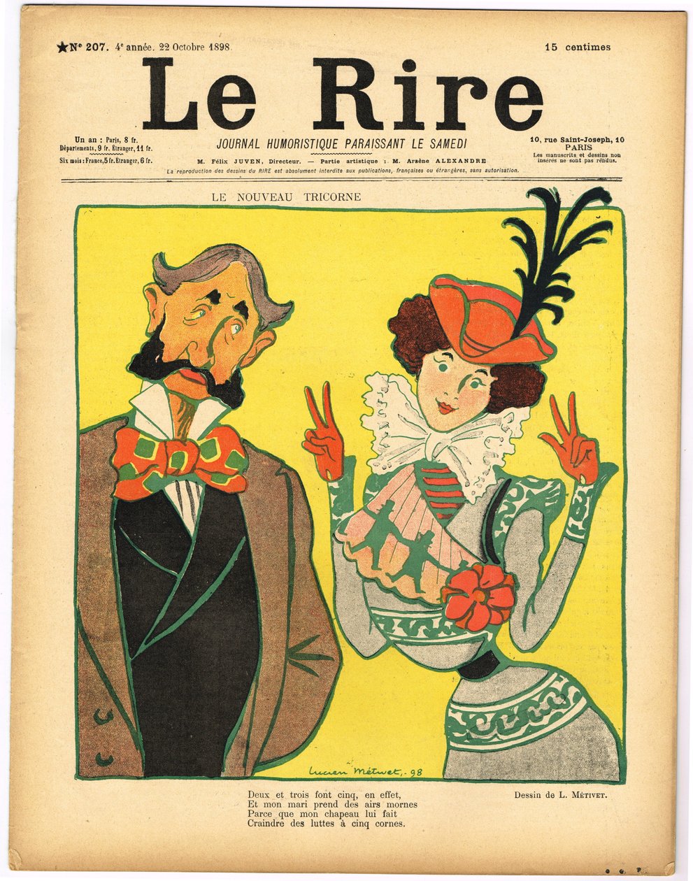 Omslag till "Le Rire", Satirical in Colors av Lucien Metivet