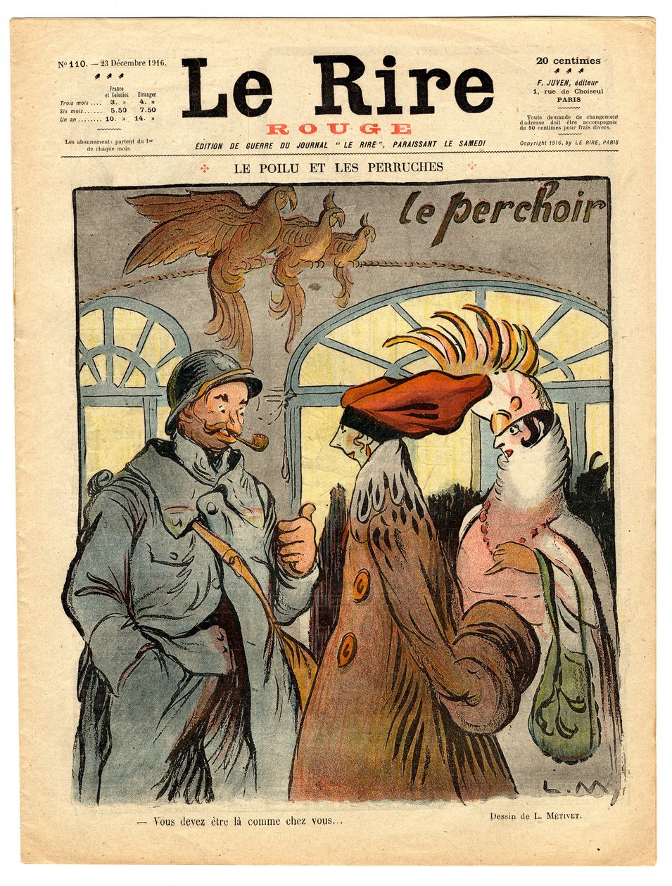 Omslag till "Le Rire rouge", Satirical in Colors av Lucien Metivet