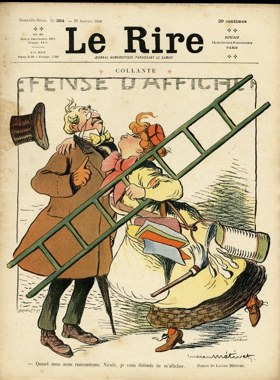 Illustration till omslaget Le Rire, 22/01/10: feminism (gravyr) av Lucien Metivet