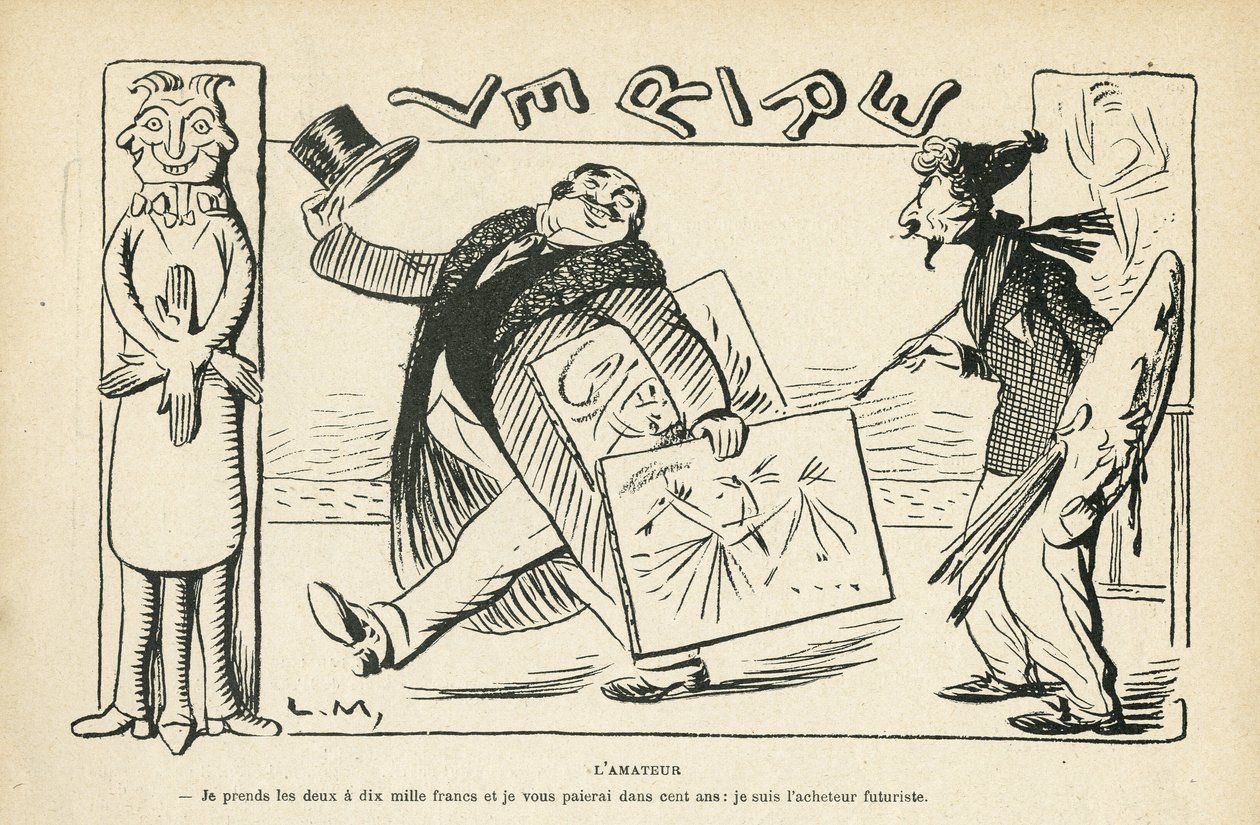 Illustration i Le Rire, 02/03/12 - Amatorn (gravyr) av Lucien Metivet