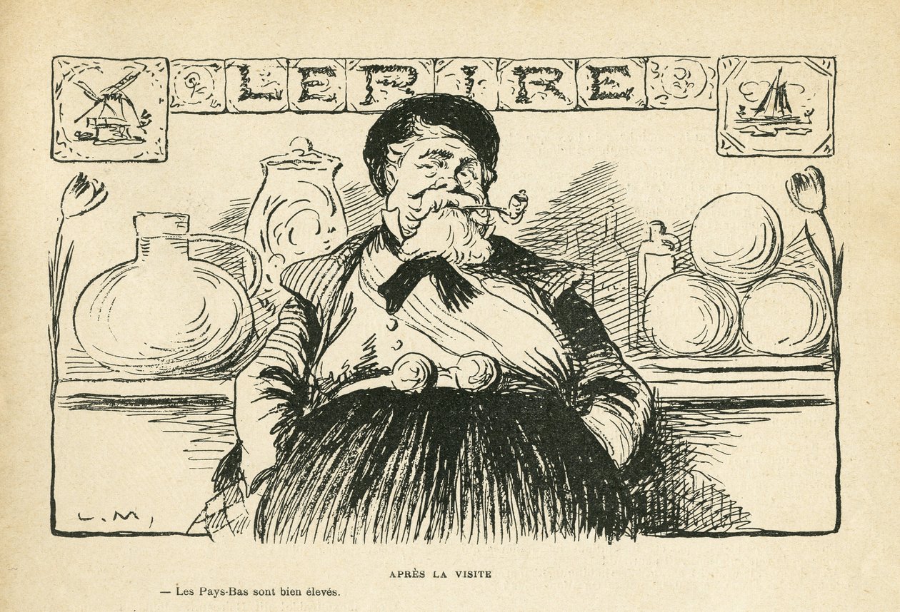 Illustration i Le Rire, 08/06/12 - Efter presidentens besök - Fallieres Armand (1841-1931) (gravyr) av Lucien Metivet