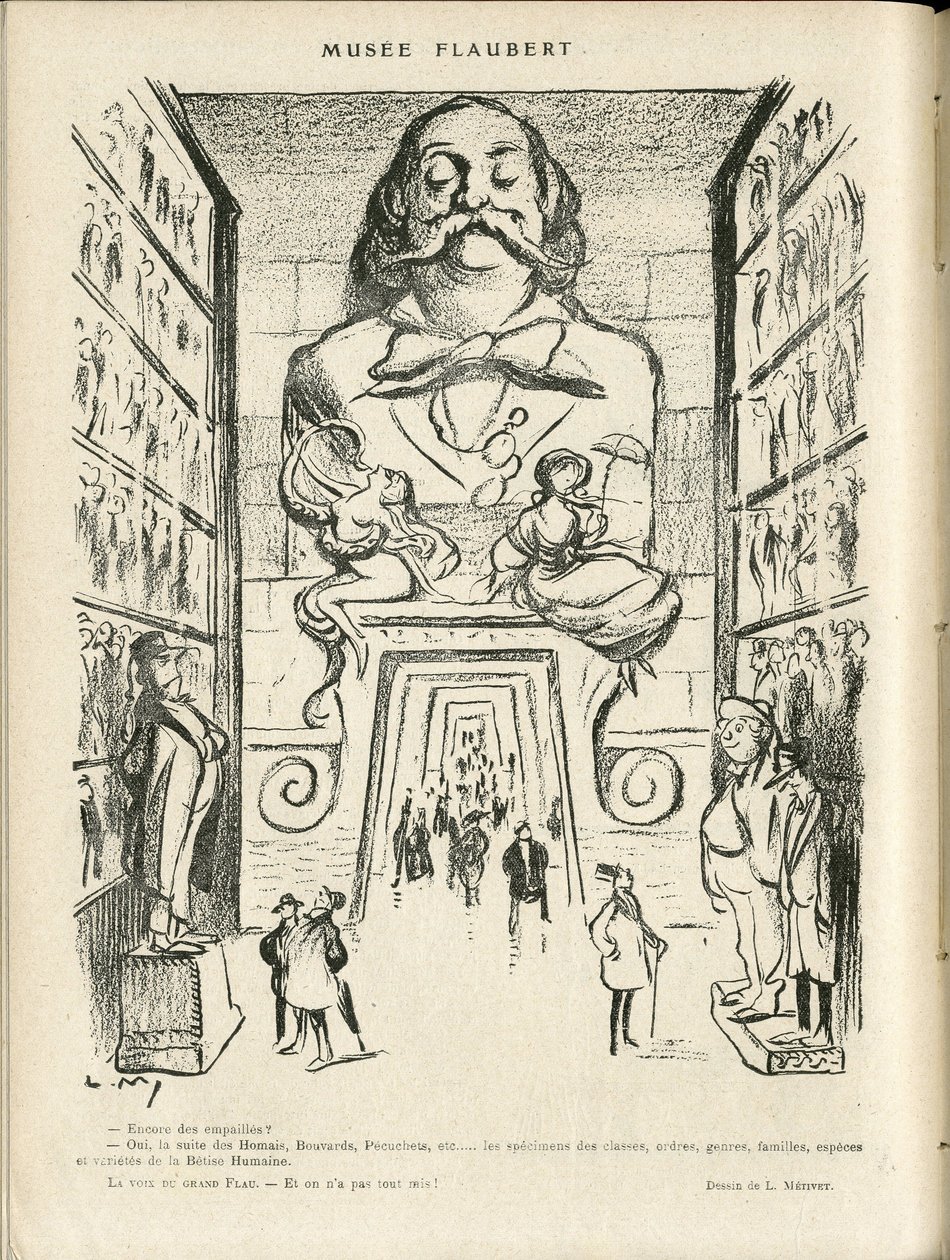 Illustration i Le Rire, 24/12/21 - Museum Flaubert (gravyr) av Lucien Metivet