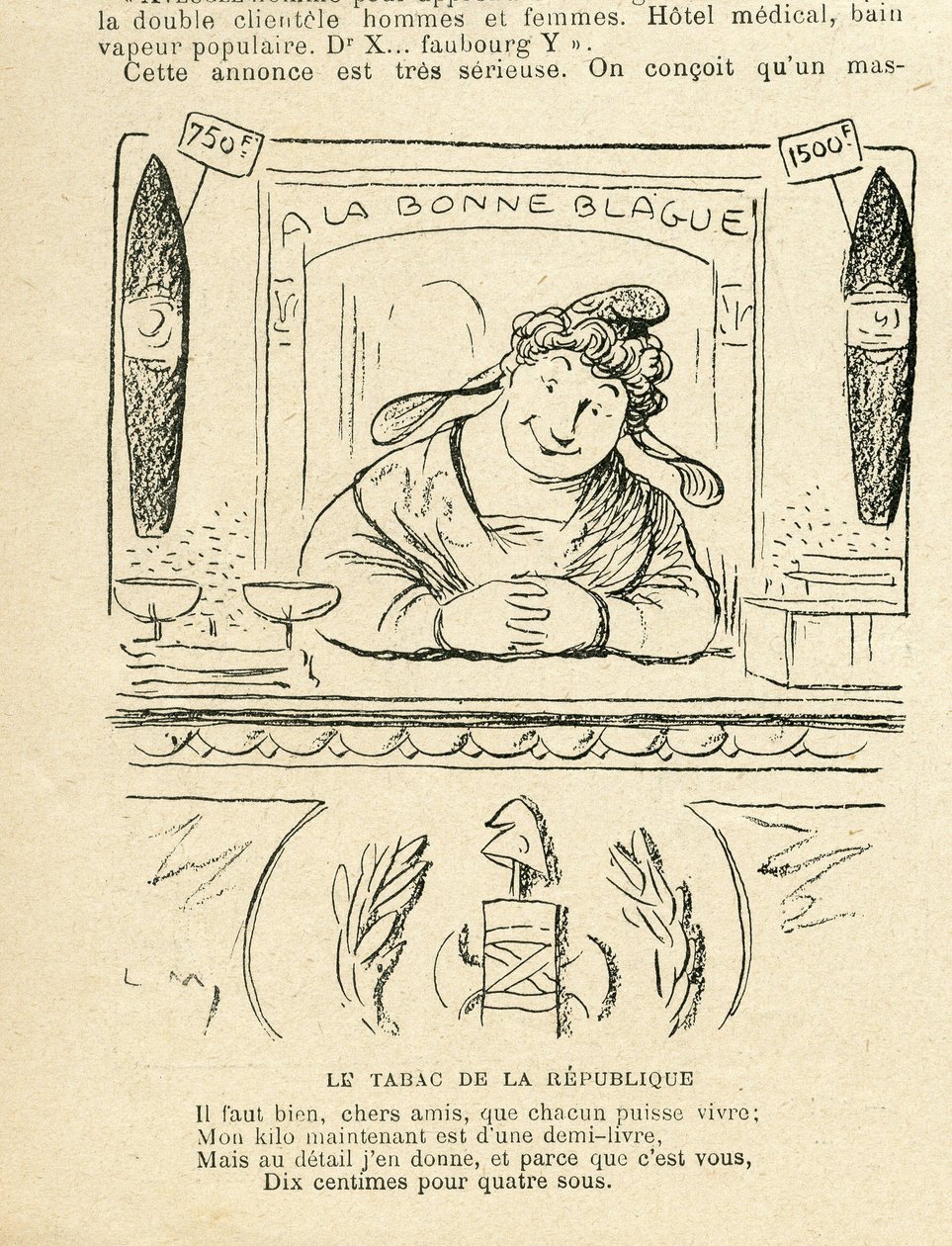 Illustration i Le Rire, 25/09/09 - Republikens tobak (gravyr) av Lucien Metivet