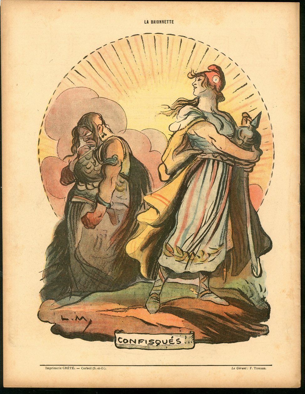 Bajonetten, satirisk i färg, 1918.4.18: 14-18 års krig av Lucien Metivet