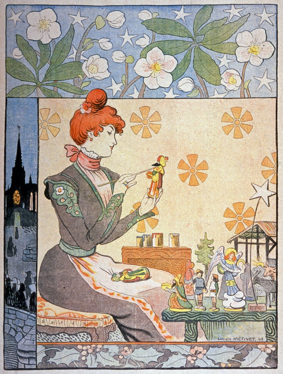 Målning av santoner i Provence. 1898 (Illustration ) av Lucien Metivet