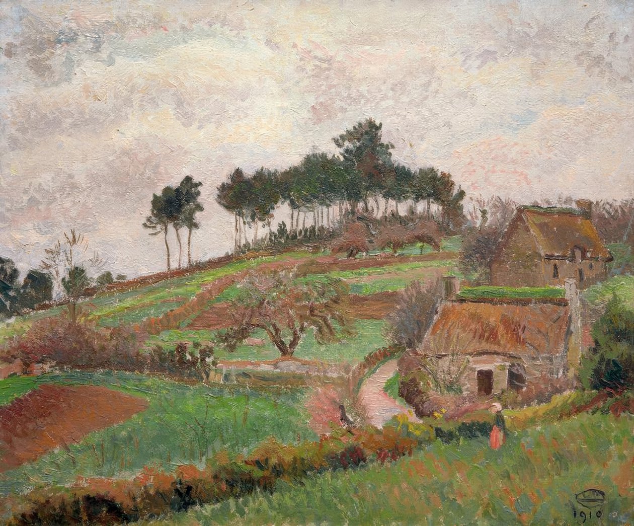Brittany Cottages, Riec av Lucien Pissarro