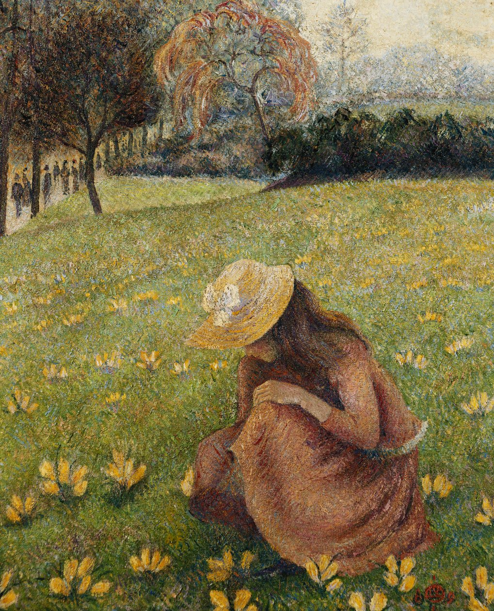 Krokusar; Les Crocus av Lucien Pissarro