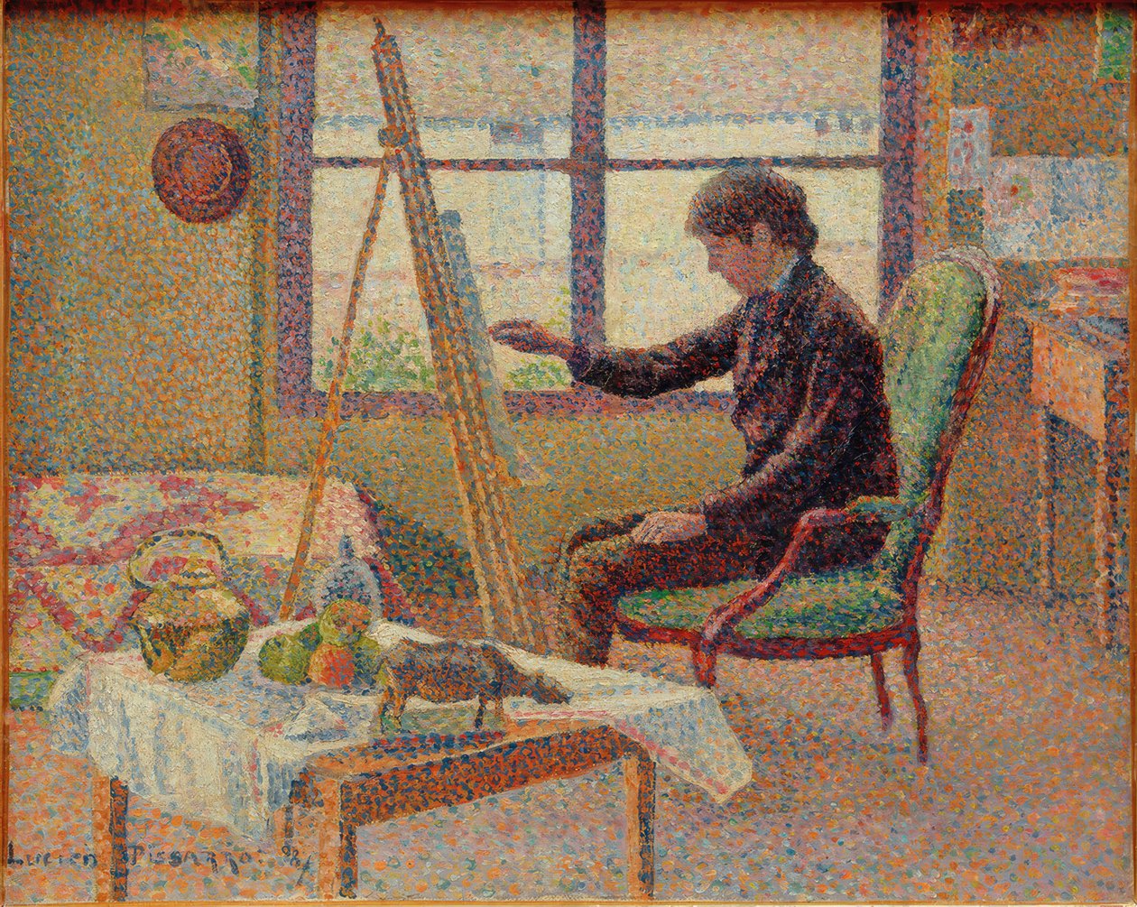 Konstnärens ateljé - porträtt av brodern av Lucien Pissarro