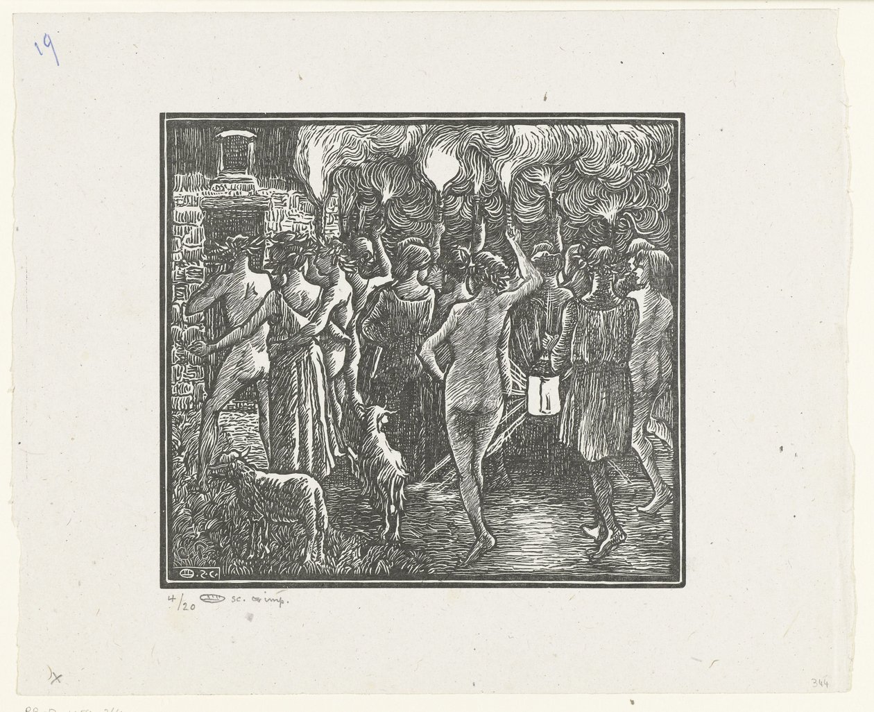 Från fakkeloptocht Daphnis och Chloe, Fackeltåget Daphnis och Chloe (serietitel) av Lucien Pissarro