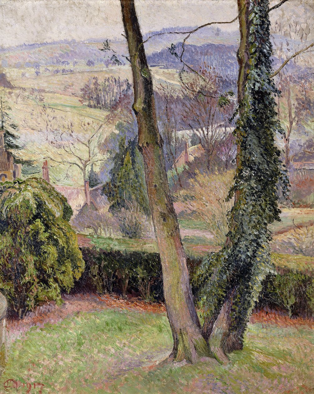 Frost and Mist, Summerleaze, East Knoyle av Lucien Pissarro