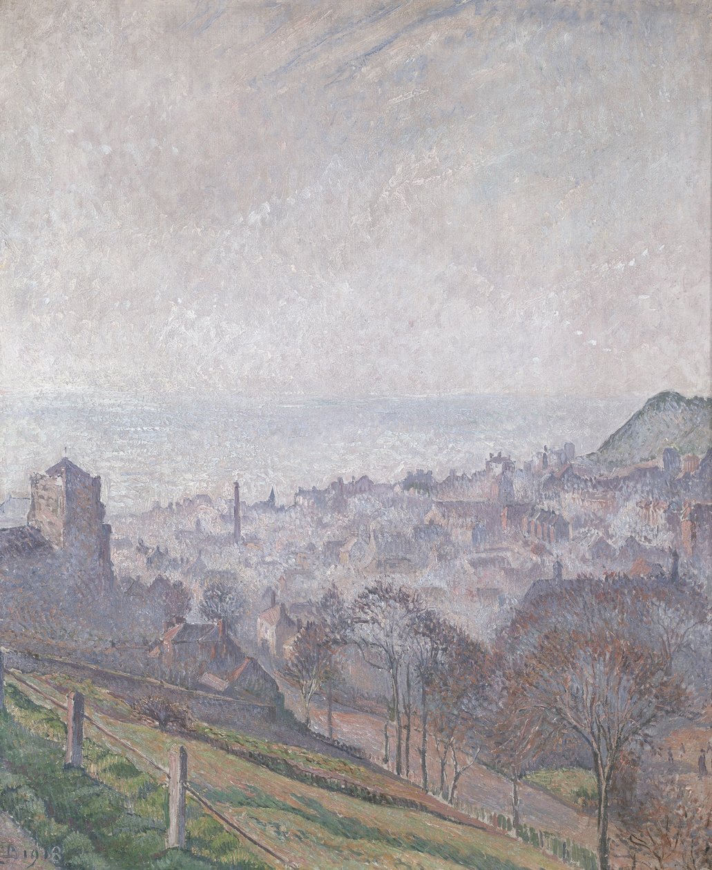 Hastings: Mist, Sun and Smoke, 1918 av Lucien Pissarro