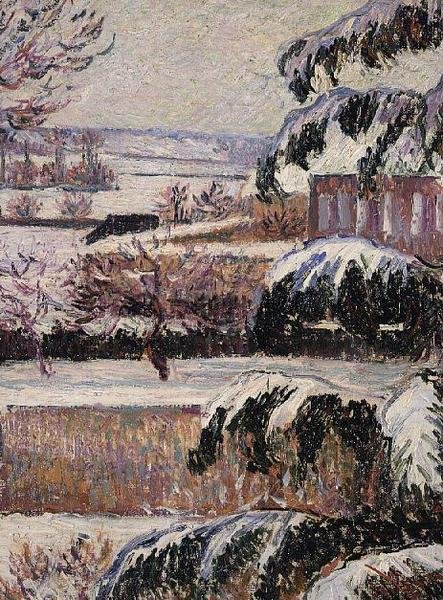 Impression av snö, Eragny av Lucien Pissarro