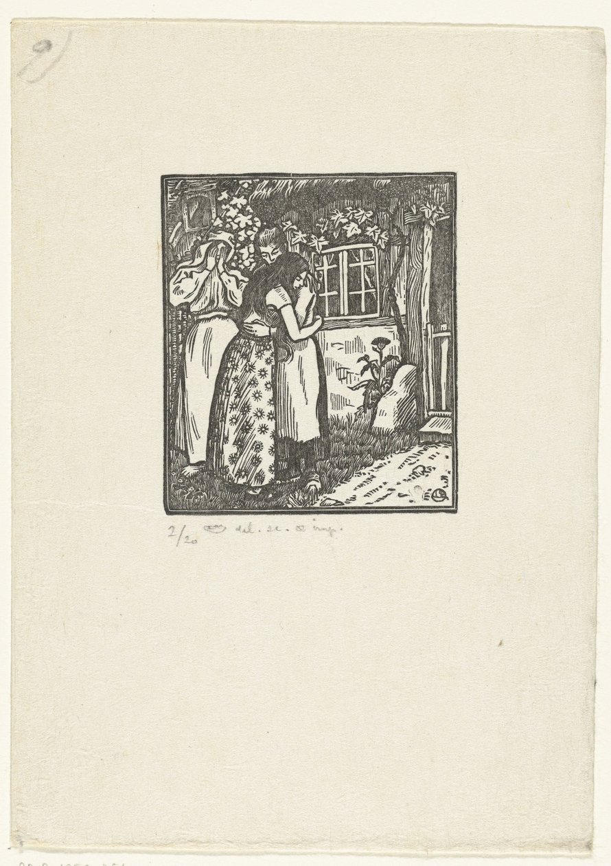 Ruth och Naomi kramar varandra av Lucien Pissarro