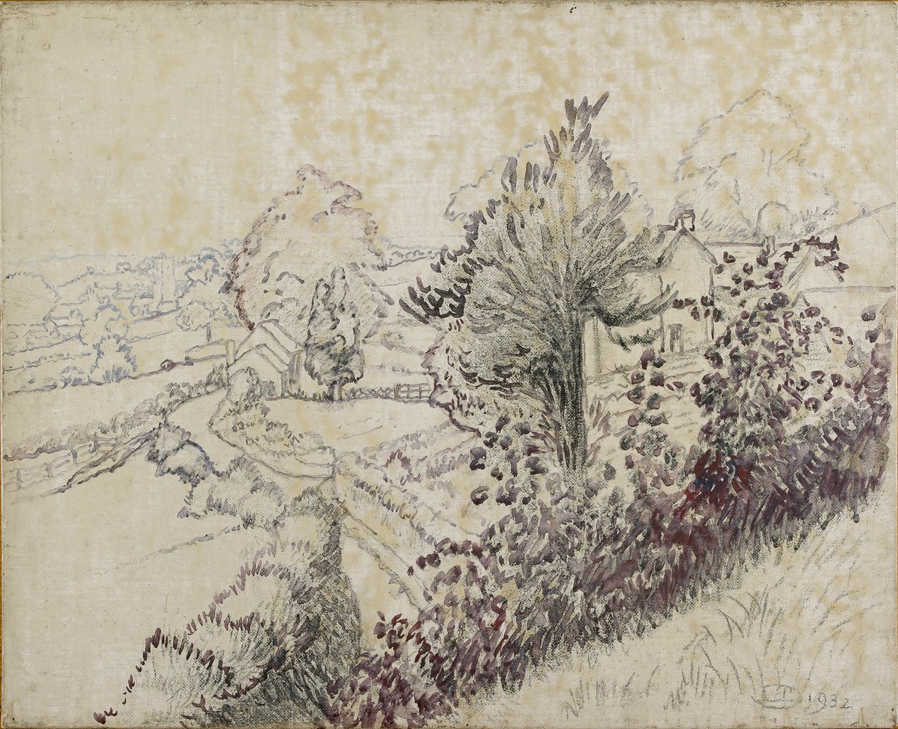 Utsikt över Leintwardine, 1932 av Lucien Pissarro