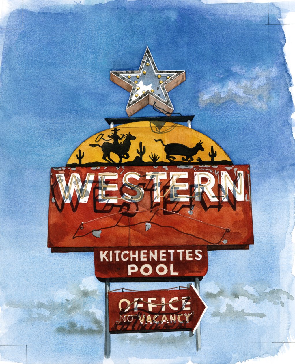 Lone Star, 2004 (wc på papper) av Lucy Masterman
