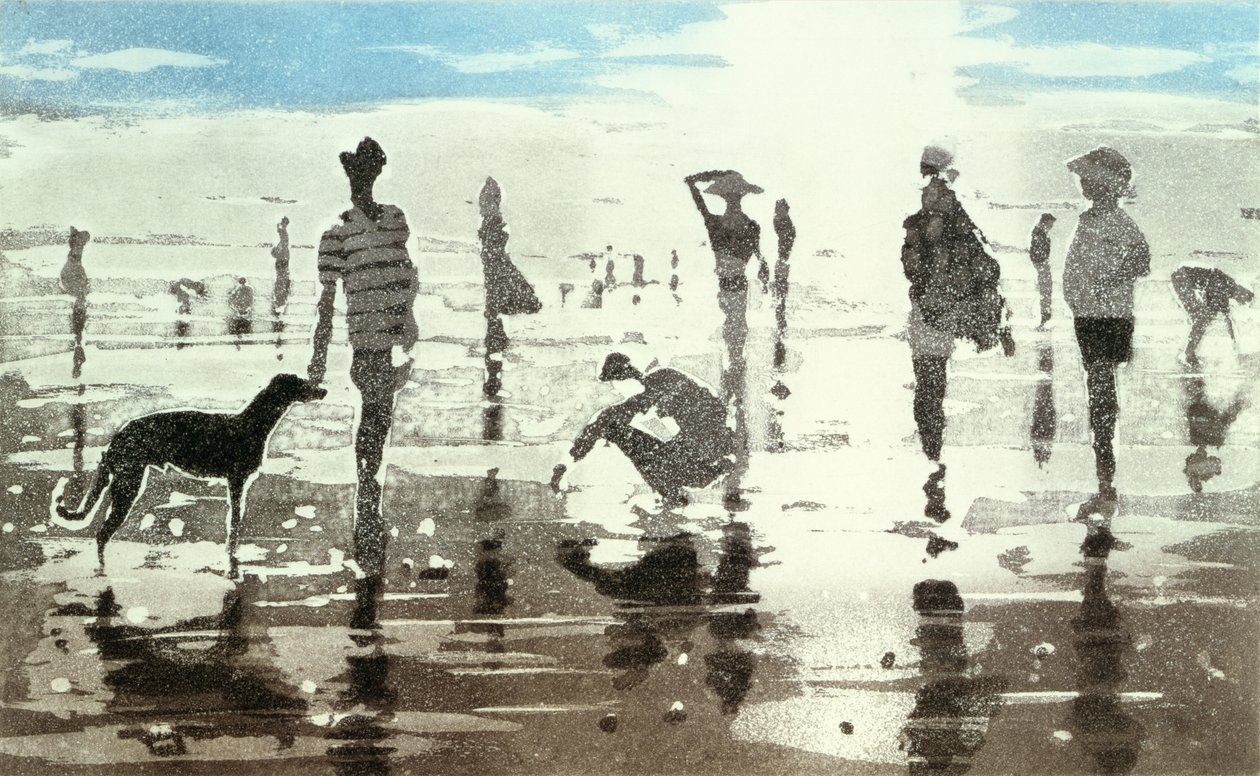 Kenneggy, Cornwall, 1988 (färgakvatint) av Lucy Willis