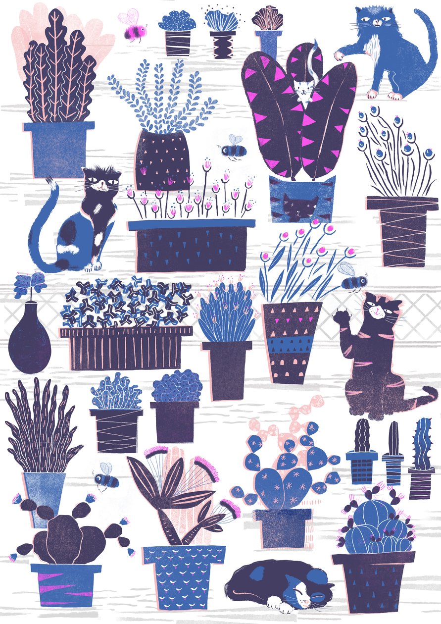 Cat Garden, 2015 (digital) av Lucy Banaji