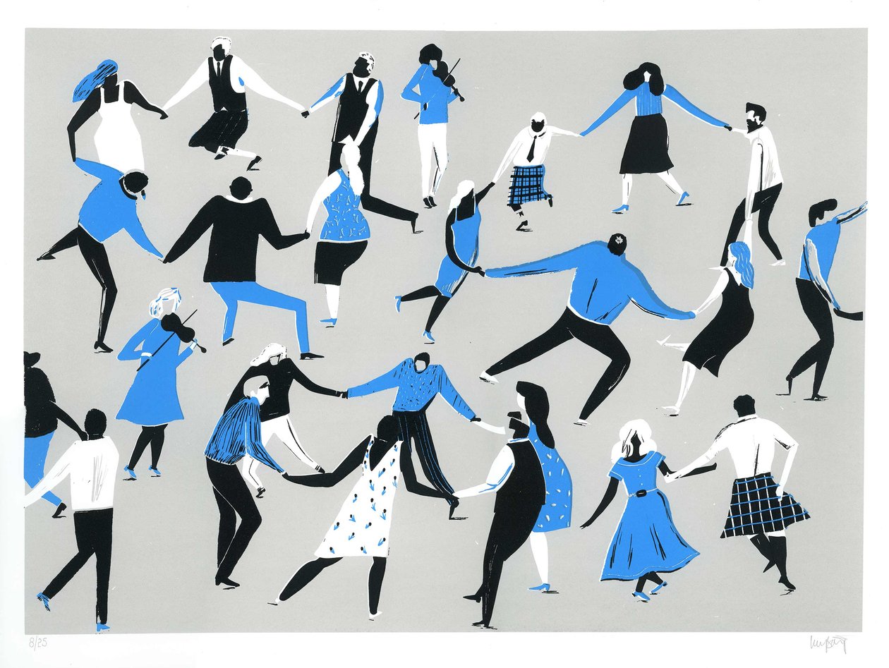 Ceilidh, 2016 (screentryck) av Lucy Banaji