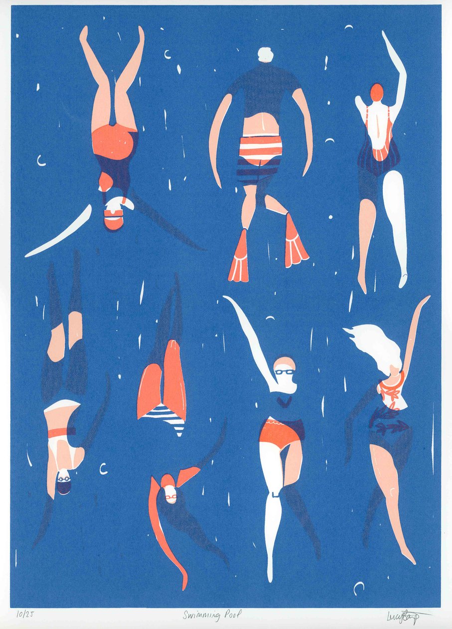 Swimming Pool, 2016 (screentryck) av Lucy Banaji