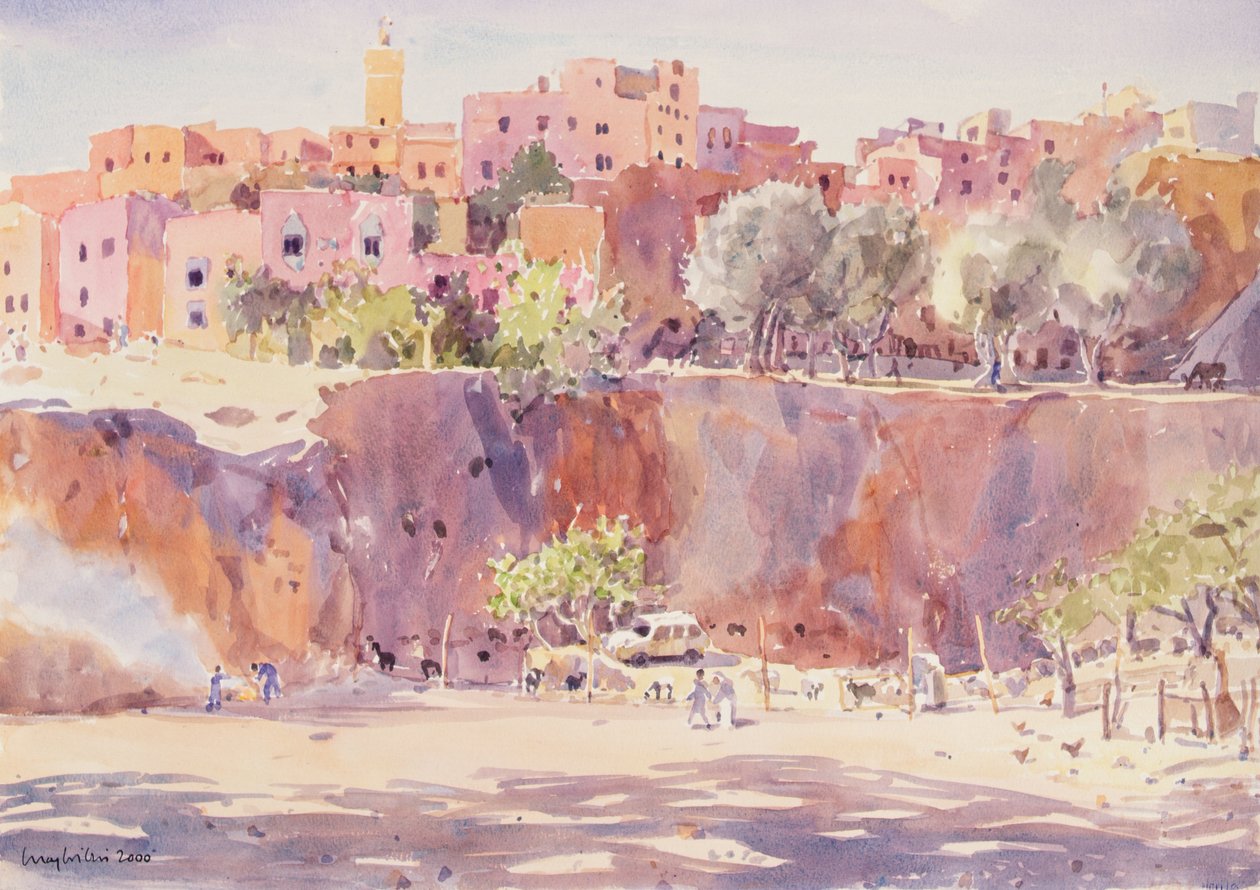 Darricha, Fes, 2000 (akvarell på papper) av Lucy Willis