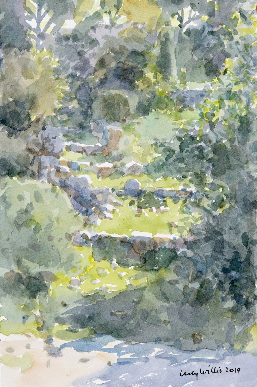 Hillside Steps, Ein Kerem, Israel, 2019 (w/c på papper) av Lucy Willis