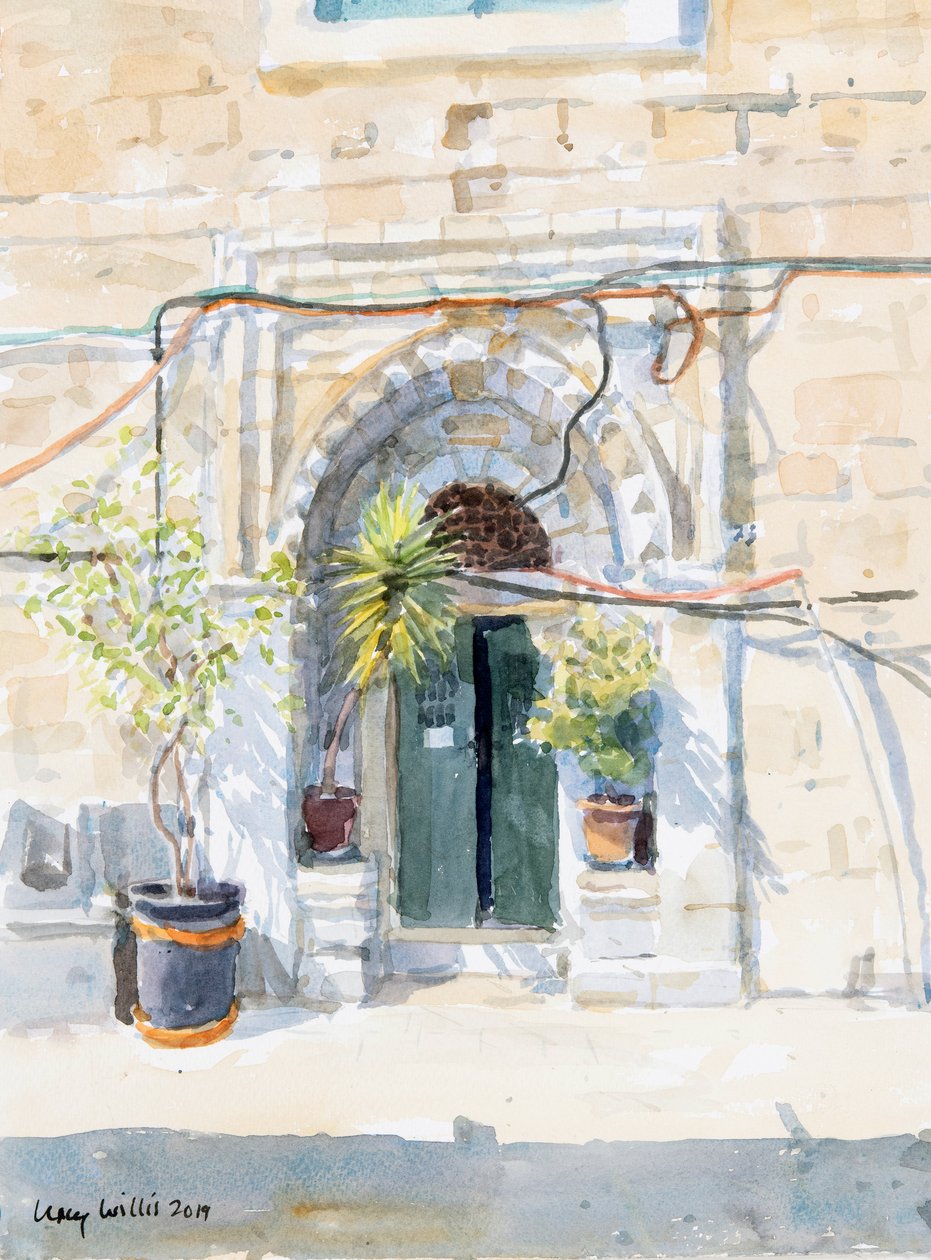 I The Muslim Quarter, Jerusalem, 2019 (w/c på papper) av Lucy Willis