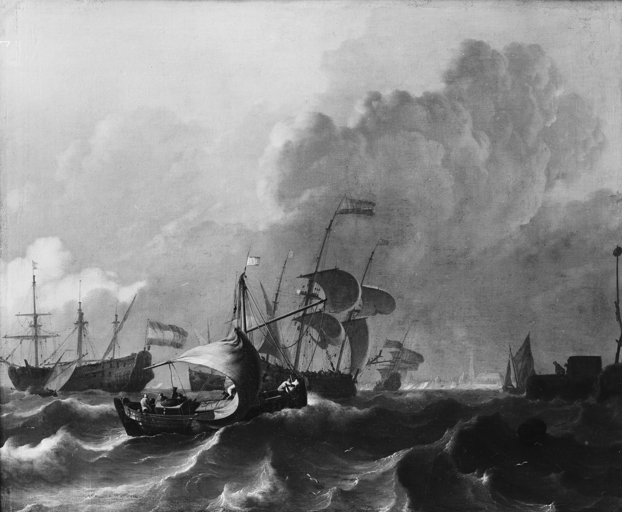The IJ off Amsterdam av Ludolf Bakhuizen