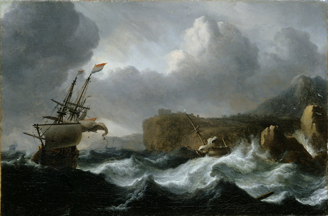 Stormigt hav av Ludolf Backhuysen
