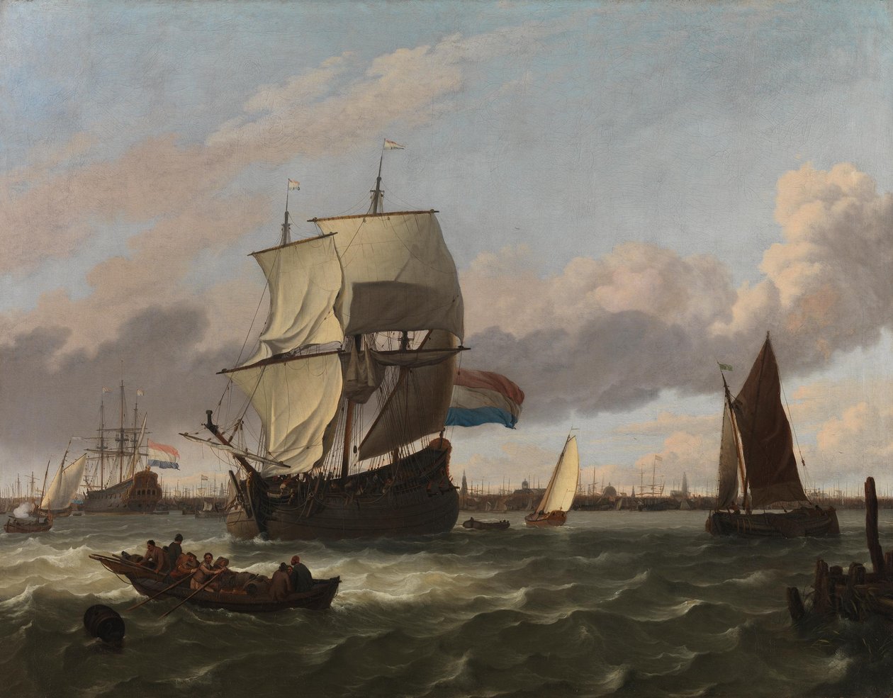 Hamnen i Amsterdam av Ludolf Backhuysen