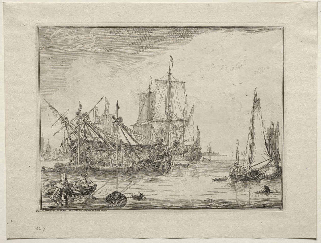 Fartyg under reparation, 1701. av Ludolf Backhuysen
