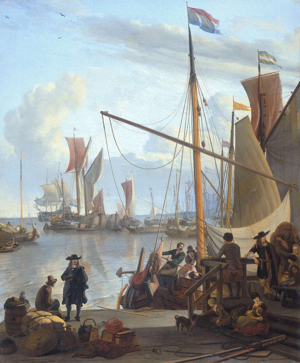 Y:et i Amsterdam, sett från Mosselsteiger (musselpiren) av Ludolf Bakhuizen