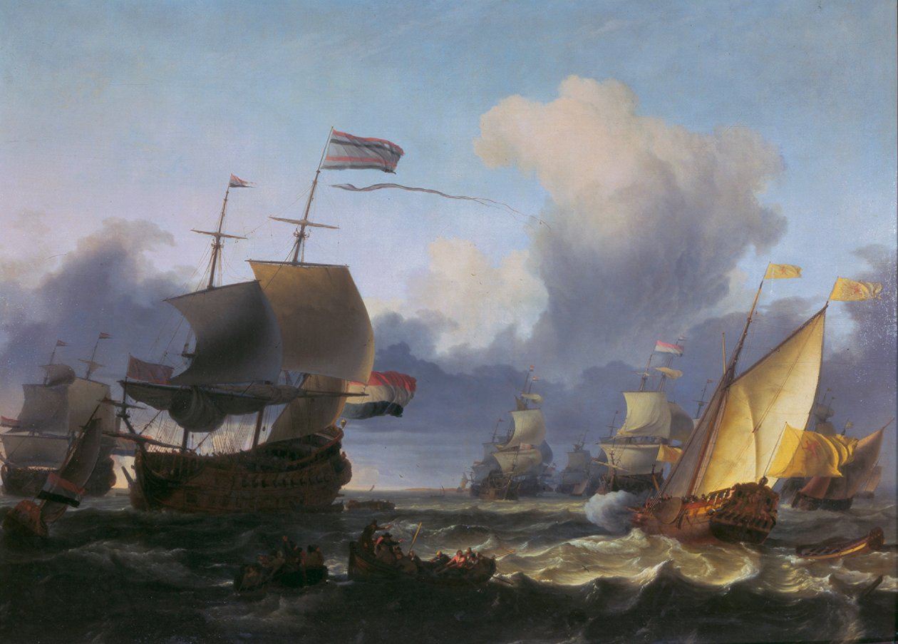 Överlämnandet av befälet till amiral de Ruyter utanför Texels kust den 18 juni 1665 av Ludolf Bakhuizen
