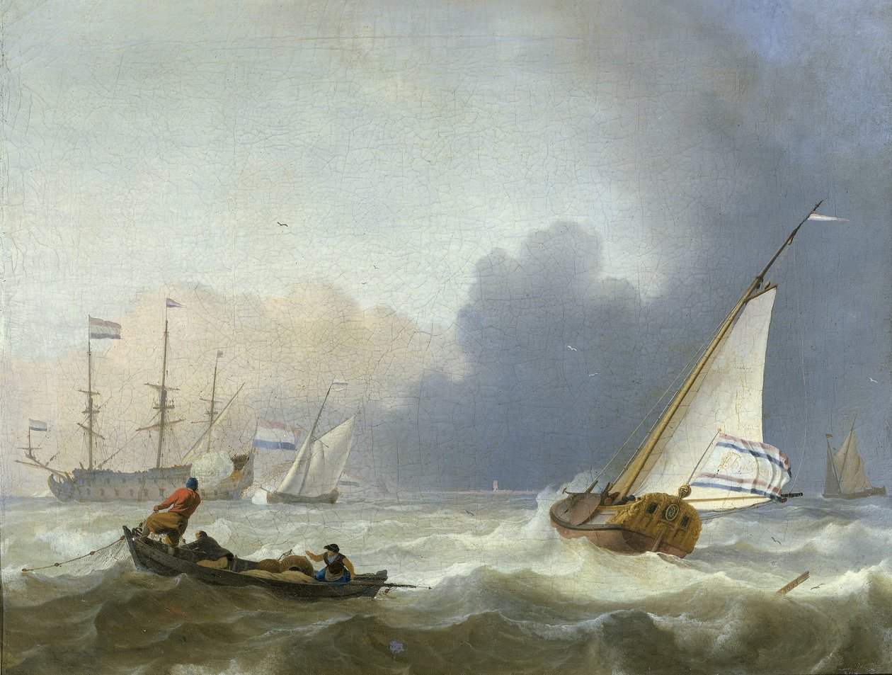 Grovt hav med en holländsk yacht Grovt hav med en holländsk yacht under segel av Ludolf Bakhuysen
