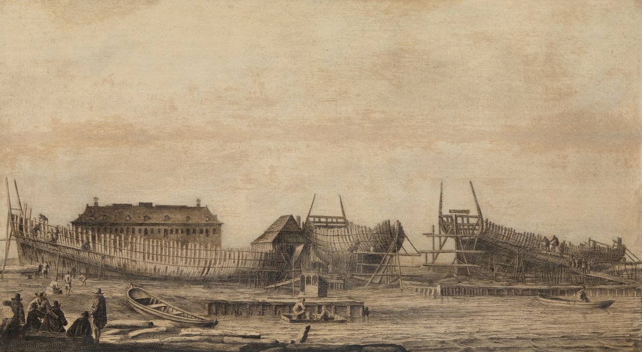 Amsterdams amiralitets skeppsvarv av Ludolf Bakhuysen