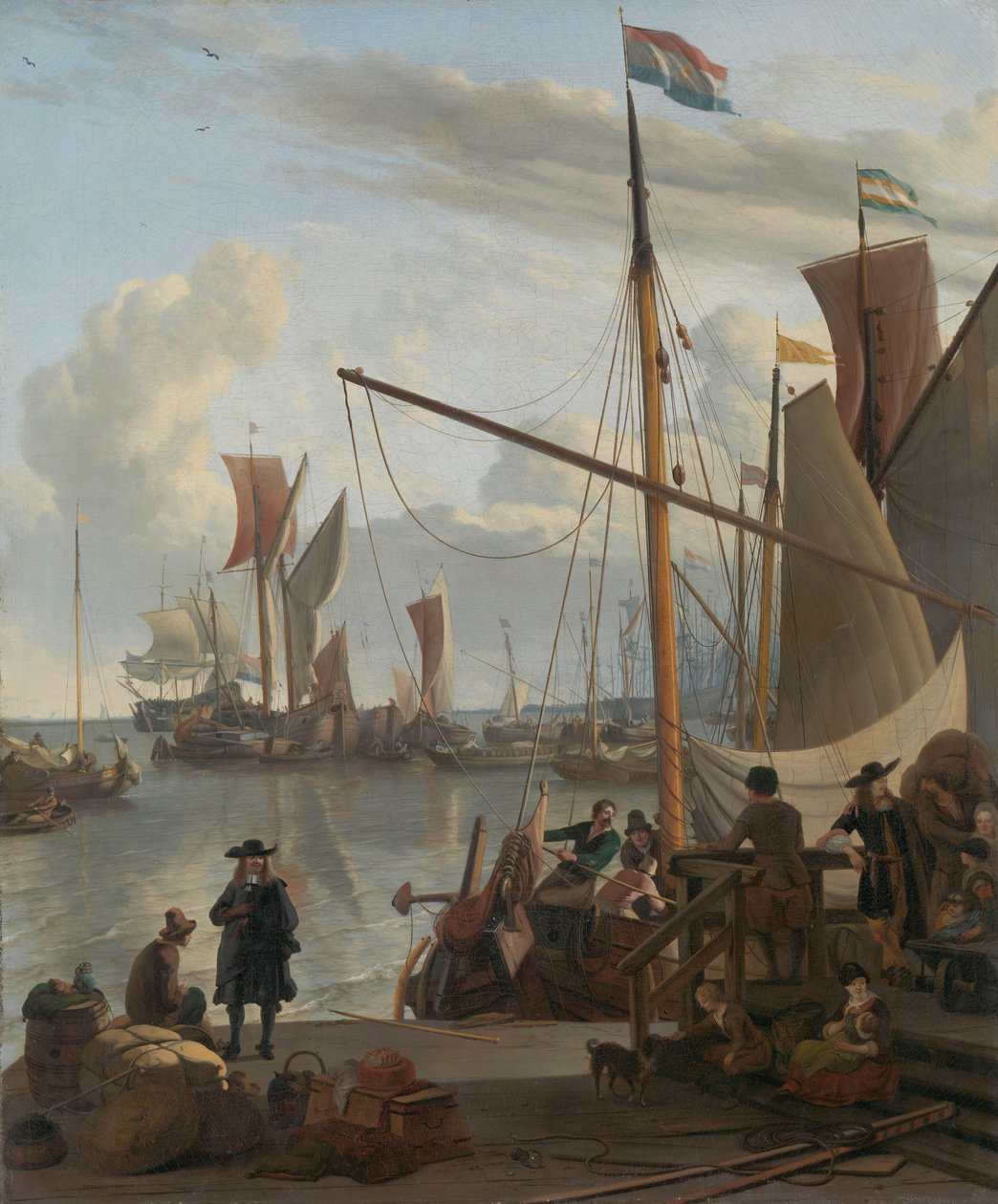 Y:et i Amsterdam, sett från Mosselsteiger (musselpiren) av Ludolf Bakhuysen