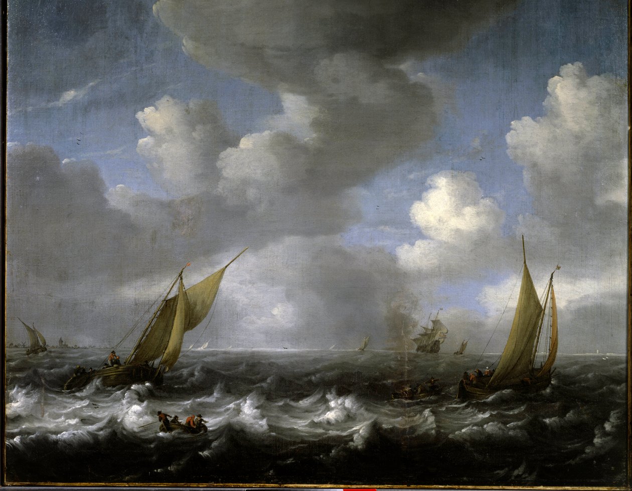 Marin. Målning av Ludolf Backhuysen (1631-1708) Ec. Hol. av Ludolf I Backhuysen