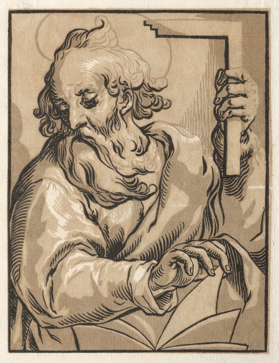 Kristus och apostlarna: St. Thomas (med torget) av Ludolph Büsinck