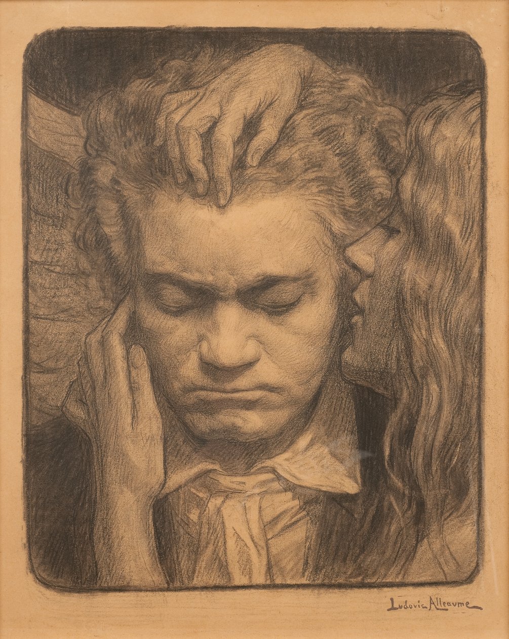Beethoven lyssnar på en musa av Ludovic Alleaume