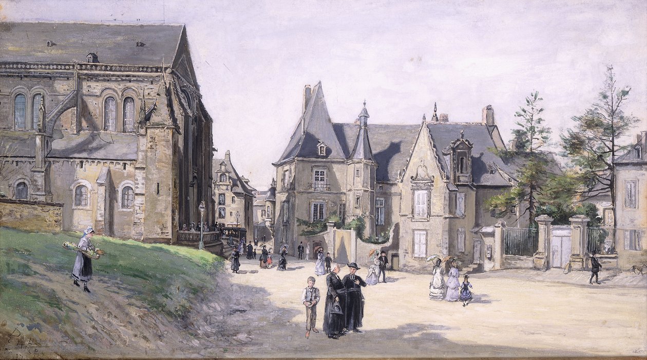 Lilla bytorget; La Petite Place du Village, 1870 av Ludovic Piette