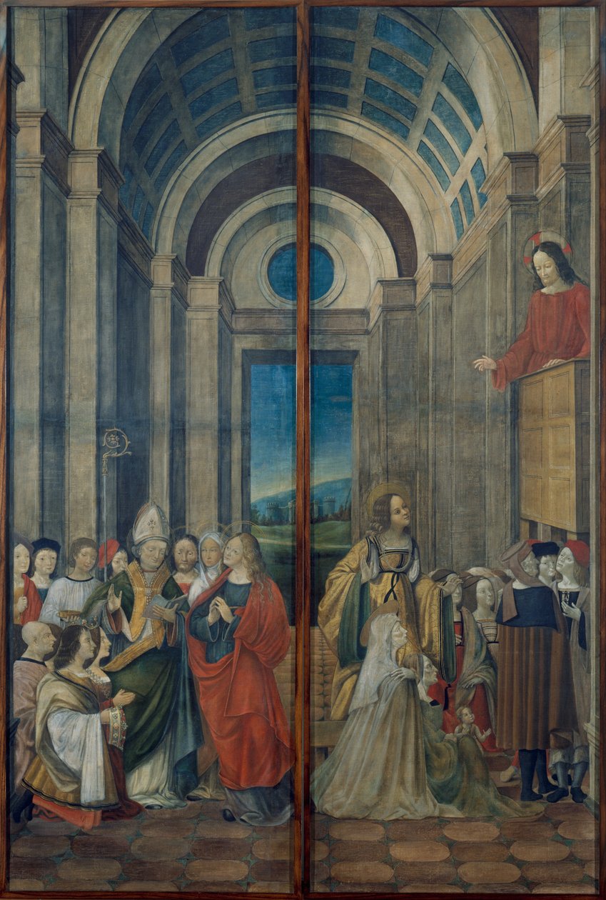 Mary Magdalene, Martha, Lazarus and Maximinus Worshipped by the Prince and Princess of Provence and ... av Ludovico de Donati