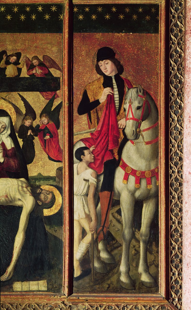 St. Martin, vänster panel från en triptyk föreställande Pieta mellan St. Martin och St. Catherine, 1475 (detalj 197121) av Ludovico Brea