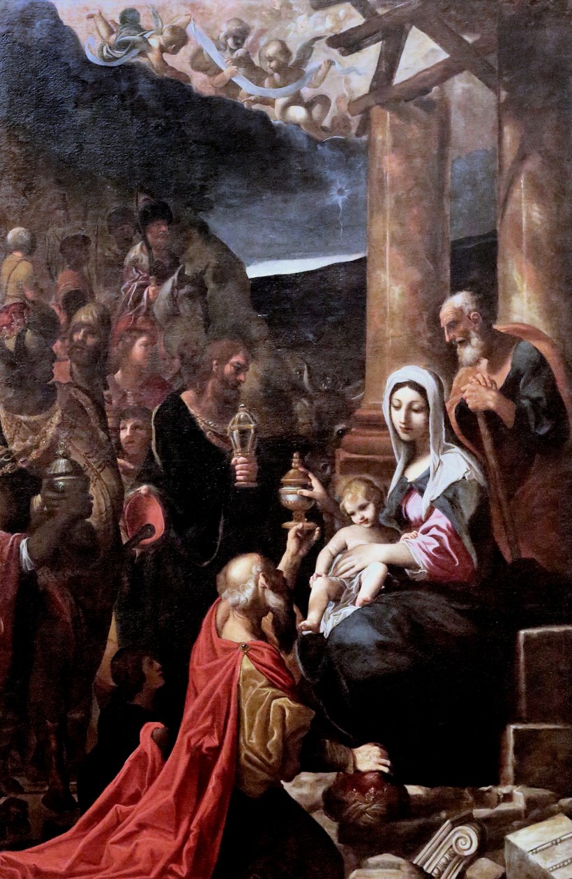 Tillbedjan av magierna av Ludovico Carracci
