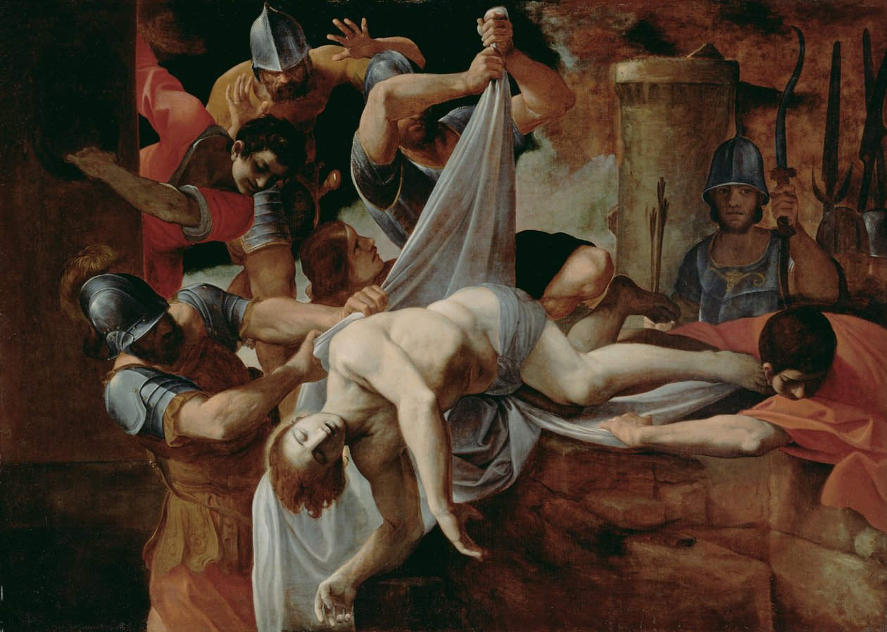 Sankt Sebastian kastad i Cloaca Maxima av Ludovico Carracci