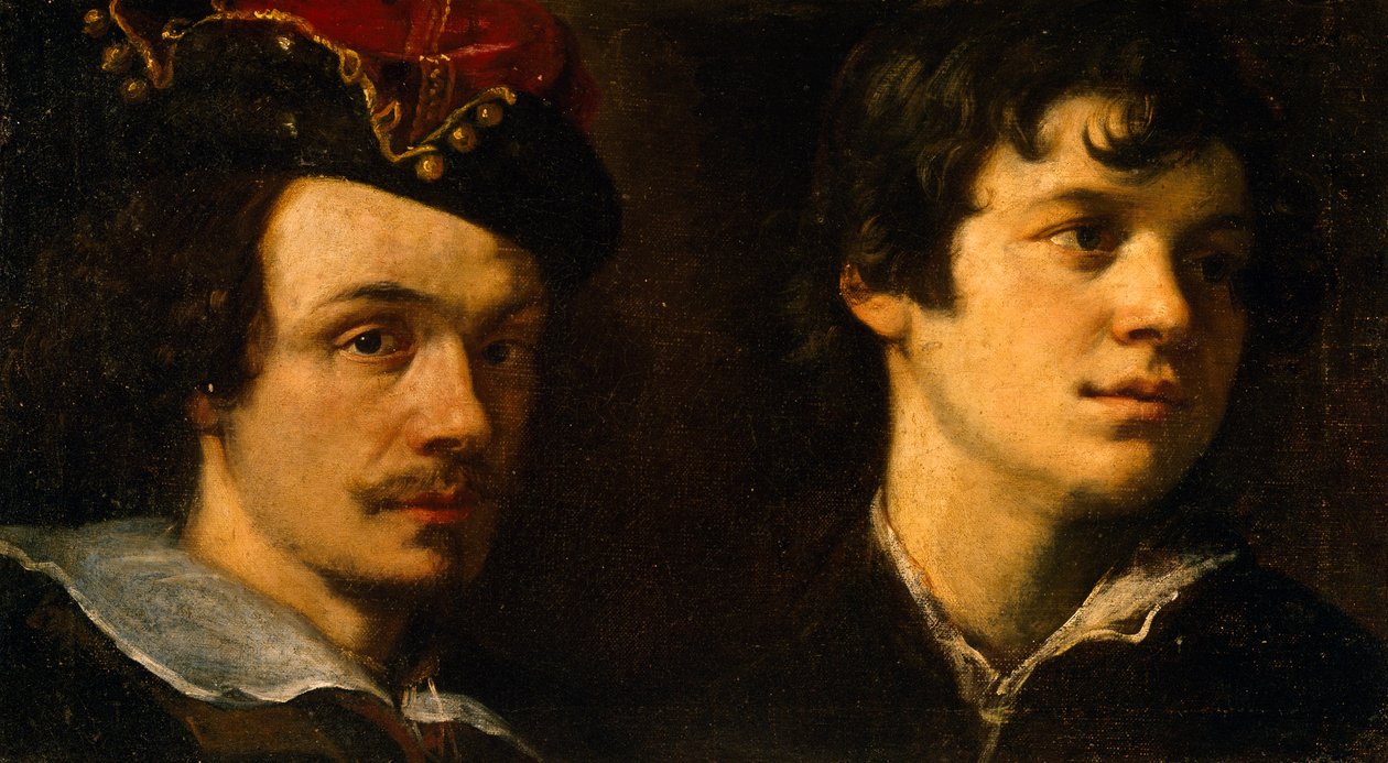Två huvuden, av Ludovico Cardi känd som il Cigoli (1559-1613), målning. av Ludovico Cardi